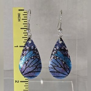 Sold out- Elegant Blue and Purple Butterfly Teardrop Earrings